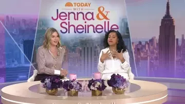 Veronica Beard Amelia Stripe Silk Blend Button-Up Shirt worn by Jenna Bush Hager as seen in Today with Jenna & Sheinelle on February 10, 2026