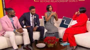 Banana Cutout High-rise Barrel-leg Jeans worn by Tamron Hall as seen in Tamron Hall Show on February 10, 2026