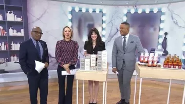 Self Portrait Crepe Contrast Chiffon Mini Dress worn by Jenna Rosenstein as seen in Today on February 11, 2026