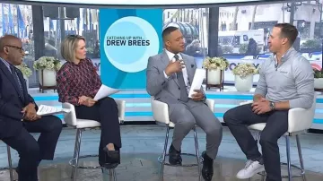 Rixo Smocked Ruffle Neck Top worn by Dylan Dreyer as seen in Today on February 11, 2026