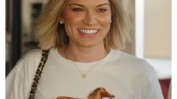 Summer House S10 Lindsay Hubbard White Horse Print Crop Top (Lindsay Hubbard Truax) as seen in Summer House