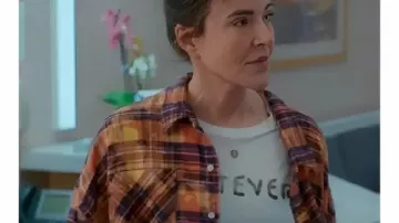 Shrinking S03 Christa Miller Whatever Print T-Shirt worn by Liz (Christa Miller) as seen in Shrinking