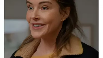 Shrinking S03 Christa Miller Stripe Sleeves Cardigan worn by Liz (Christa Miller) as seen in Shrinking