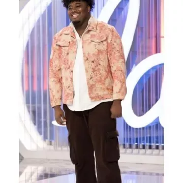 American Idol S24 Trew The Star Pink Tapestry Trucker Jacket as seen in American Idol