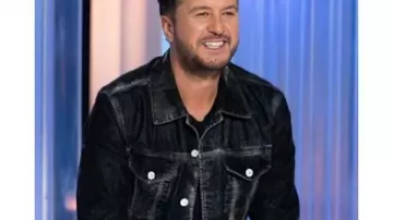 American Idol S24 Luke Bryan Black Denim Jacket worn by Self - Judge (Luke Bryan) as seen in American Idol