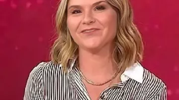 Today Jenna Bush Hager Brown Striped Shirt as seen in Today