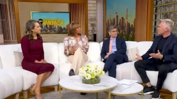 Adam Lippes Geo Knit Midi Dress worn by Ginger Zee as seen in Good Morning America on February 10, 2026