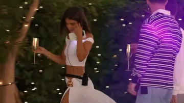 Falda maxi Saira de Baby Boo Fashion llevada por Samie Elishi tal como se ve en Love Island: All Stars (S03E25)