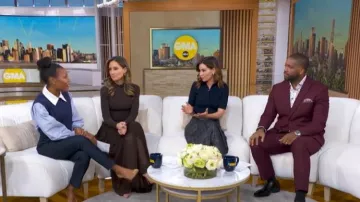 Sea Layered Sweater Vest Top worn by Janai Norman as seen in Good Morning America on February 11, 2026