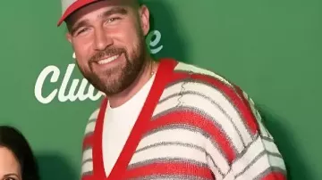 Travis Kelce New Heights Party Cardigan in The world needs a Papa Kelce listening party
