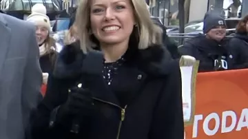 Today 2026 Dylan Dreyer Black Fur Collar Coat as seen in Today