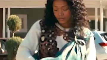 The Burbs S01 Keke Palmer Leopard Sweater worn by Samira (Keke Palmer) as seen in The 'Burbs (S01E08)