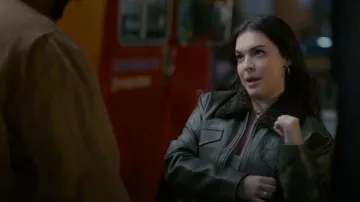 BDG Janine Faux Leather Cropped Aviator Jacket worn by (Isabella Gomez) as seen in Shrinking(S03E03)