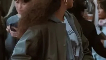 Relationship Goals Kelly Rowland Green Leather Jacket worn by Leah Caldwell (Kelly Rowland) in Relationship Goals