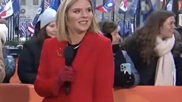 Hoy Jenna Bush Hager Red Coat 2026 visto en Hoy