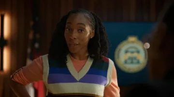 Gilet rayé en maille Christopher John Rogers porté par Faith Mitchell (Iantha Richardson) tel que vu dans Will Trent (S04E06)