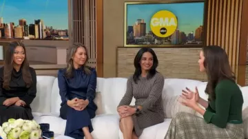 Pull à col Alice + Olivia Porla porté par Hanna Battah tel que vu dans Good Morning America le 12 février 2026