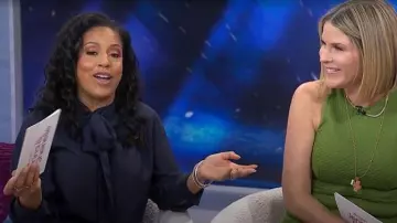 Ann Taylor Bow Blouse worn by Sheinelle Jones as seen in Today with Jenna & Sheinelle on February 12, 2026