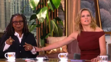 A.L.C. Leia Draped Asymmetric Top worn by Sara Haines as seen in The View on February 12, 2026