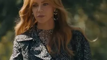 High Potential S02 Morgan Gillory Leopard Trench Coat worn by Morgan Gillory (Kaitlin Olson) as seen in High Potential (S02)