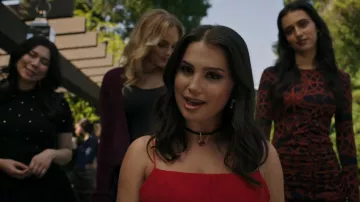 Kate Spade Ma Chérie Cherry Choker worn by Livia (Erika Swayze) as seen in School Spirits (S03E03)
