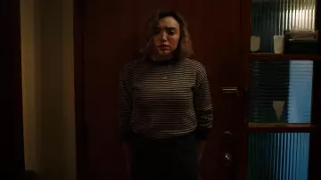 Ardene Striped Crew Neck Sweater worn by Maddie Nears (Peyton List) as seen in School Spirits (S03E04)