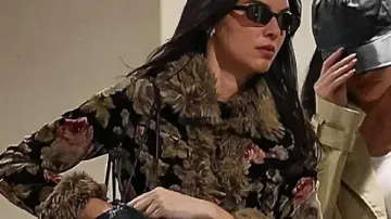 Kendall Jenner Sushi Park Floral Duffle Jacket in Kendall & Kylie Spotted Out After Super Bowl ????????