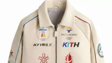 Olympics Heritage Off White Leather Bomber Jacket