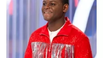 American Idol S24 Jorr Red Embellished Fringe Jacket in American Idol