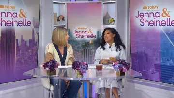 Gilet long Stella Nova Back to School porté par Jenna Bush Hager, comme on a pu le voir dans l'émission Today with Jenna &amp; Sheinelle le 13 février 2026.