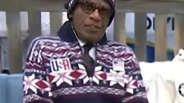 Suéter con cierre de un cuarto del equipo estadounidense de Al Roker de The Today Show 2026, como se vio en Today