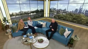 Kurt Geiger Shoreditch Block Ankle Boot worn by Cat Deeley as seen in This Morning on February 2026