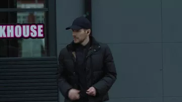 Norton Barrie Belstaff Dome Solid Jacket in Black worn by John Hughes (Shaun Evans) as seen in Betrayal (S01E02)