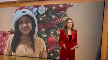 Blazer Nadine Merabi Beatrice porté par Rhiannon Ally, vu dans l'émission Good Morning America le 13 février 2026.