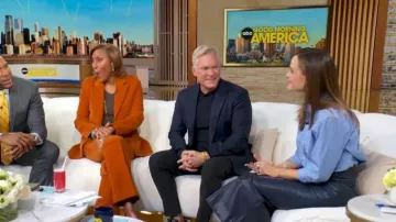 Khaite Loxley Leather Maxi Skirt worn by Jennifer Garner as seen in Good Morning America on February 17, 2026