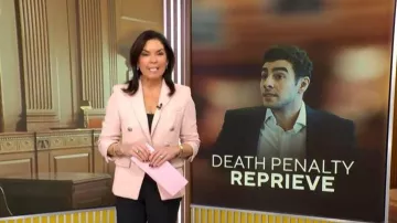 Chaqueta Ryland de Veronica Beard usada por Meg Oliver en CBS Mornings el 1 de febrero de 2026