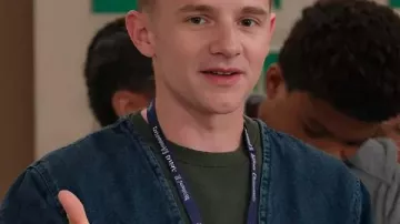 Abbott Elementary S05 Jacob Hill Blue Denim Jacket worn by Jacob Hill (Chris Perfetti) as seen in Abbott Elementary (S05)