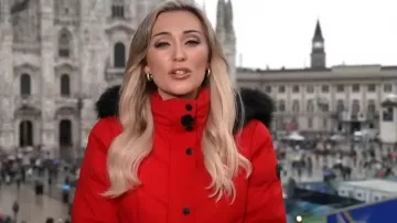 Michael Michael Kors Faux-Fur-Trim Hooded Puffer Coat worn by Kelly O'Grady as seen in CBS Mornings on February 15, 2026