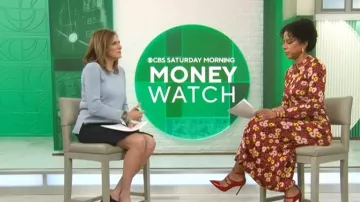 Robe longue à imprimé floral The Kooples portée par Adriana Diaz, vue dans l'émission CBS Mornings le 15 février 2026.