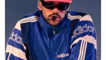 Veste de survêtement bleue Bad Bunny pour la tournée 2026