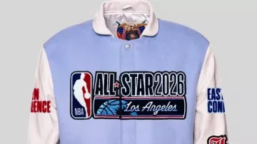 Veste universitaire en laine et cuir NBA All-Star 2026