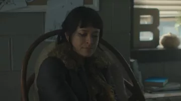 Burberry Curly Fur Leather Coat worn by Pippa (Sonia Mena) as seen in Tell Me Lies (S03E07)