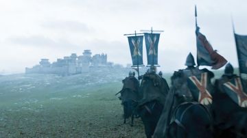 El estandarte de la Casa Bolton en la serie Game Of Thrones (Temporada 6 Episodio 1)