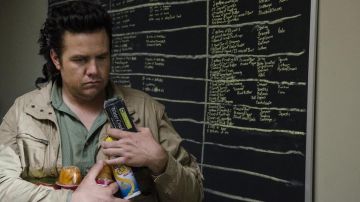 The khaki shirt worn by Eugene Porter (Josh McDermitt) in The Walking Dead TV series (Season 6 Episode 1)