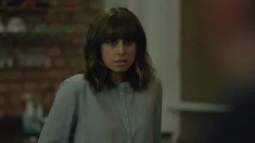 Zara Linen And Cotton Stand Collar Shirt worn by Mehreen Askari-Evans (Mehreen) as seen in Betrayal (S01E03)