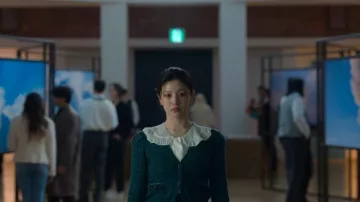 Mango Lurex Chunky-knit Cardigan worn by Cha Mu-hee (Go Youn-jung) as seen in Can This Love Be Translated? (S01E08)