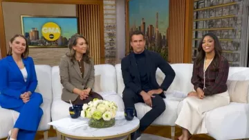 Baum und Pferdgarten Millea Plaid Crossover Blouse worn by Morgan Norwood as seen in Good Morning America on February 18, 2026