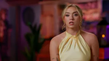 Zara Halter Midi Dress worn by Audrey Lingle as seen in Vanderpump Rules (S12E10)