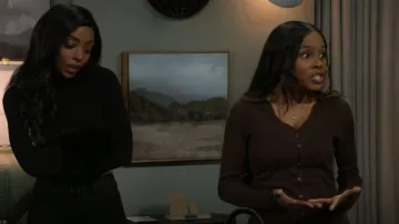 Eaves Bailee Rib Cardigan worn by Hayley Lawson (Marquita Goings) as seen in Beyond the Gates(S02E29)