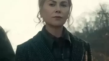 Scarpetta 2026 Nicole Kidman Plaid Trench Coat worn by Kay Scarpetta (Nicole Kidman) as seen in Scarpetta